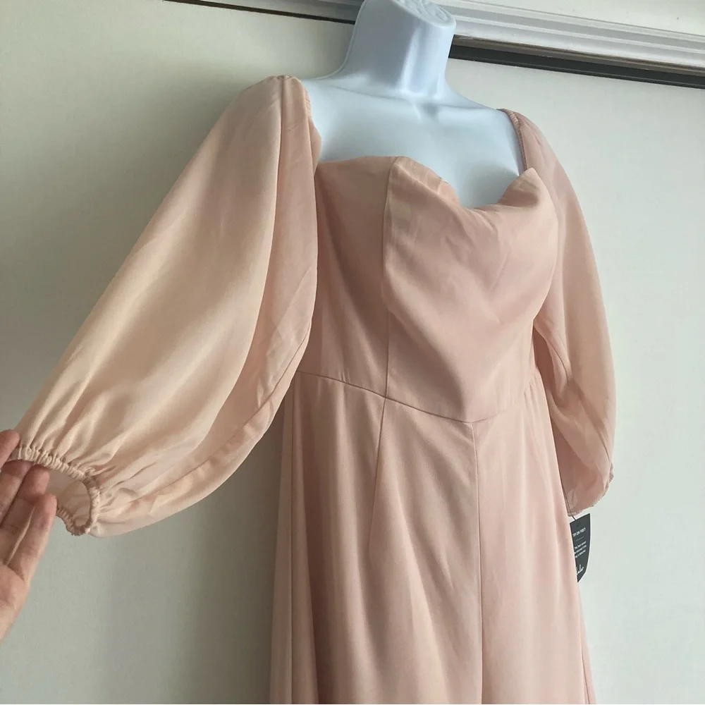 Lulu’s Always Us Blush Wide Leg Jumpsuit, NWT Sz M - Picture 5 of 10